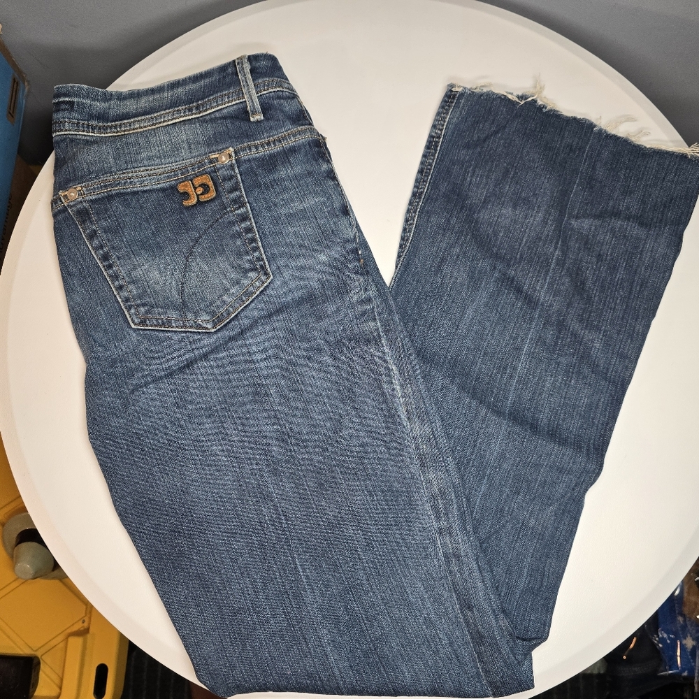Vintage/Y2K Joe's Jeans Flare/Bootcut Stretch Jeans-Womens 30"x29/8-Blue-Raw Hem
